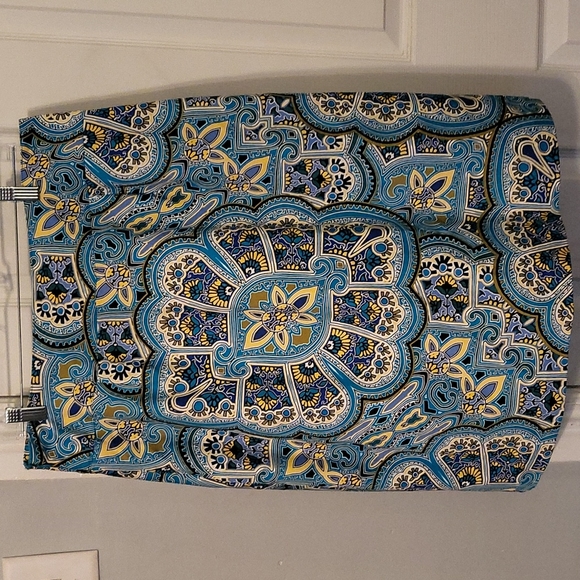Blue & yellow mandala *east5th stretchy pencil Print Skirt - Picture 6 of 10